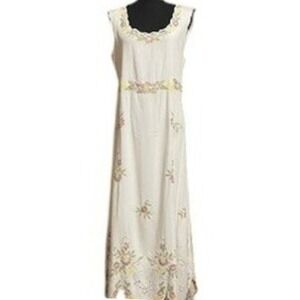 HiBis Lace Maxi Dress Floral Embroidered Sleeveless Summer Dress XL